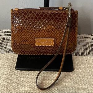 DOONEY & BOURKE / Brown Reptile Coin Wristlet Wallet
